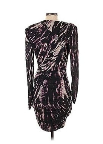 Темно-Фиолетовое коктейльное платье футляр Roberto Cavalli с абстрактным узором