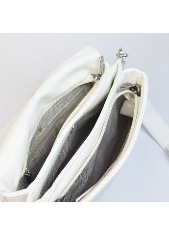 Белая женская маленькая сумка клатч кросс боди на три отделения через плечо Alex&Mia (354182794)