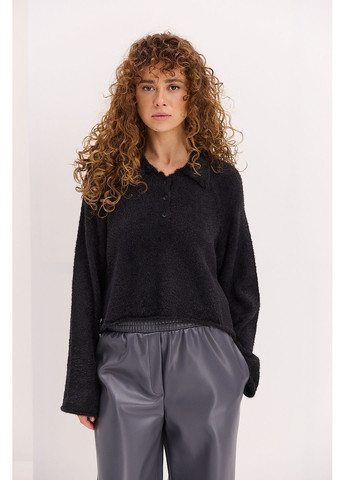 Женская вязаная кофта поло розовая с разрезами по бокам Arjen (361056769)