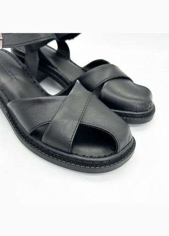 Черные босоножки (р) кожа 0-1-1-972 Allist с ремешком