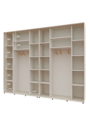 Шкаф-купе четырехдверный Комфорт Мебель 320*60*210 см Дуб Беленый 4 двери ДСП Макси Комфорт Меблі (360472395)