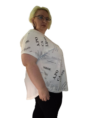 Женская футболка "BEAUTIFUL" синяя хлопковая с принтом Levisha - (345715883)