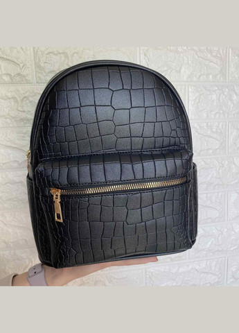 Женский рюкзак под рептилию эко кожа Черный No Brand (301082986)