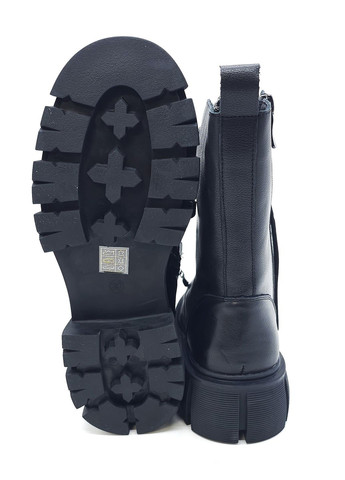 Жіночі черевики на овчині чорні шкіряні BV-16-6 23,5 см (р) Boss Victori (271828035)