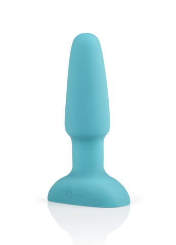 Анальна пробка з вібрацією та імітацією риммінгу Rimming Plug 2, блакитна B-Vibe (297132737)