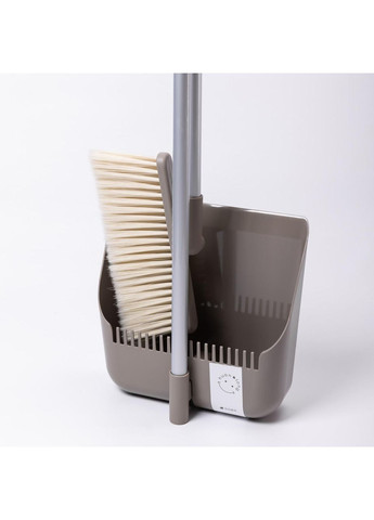 Набір віник і совок на довгій ручці для підлоги 25×24×100 см щітка віник для прибирання Сірий HP-45-15G Yiwu (370373210)