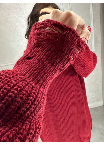 Бордова святковий, повсякденний, кежуал жіноча сукня в'язана сукня светр Style Point однотонна