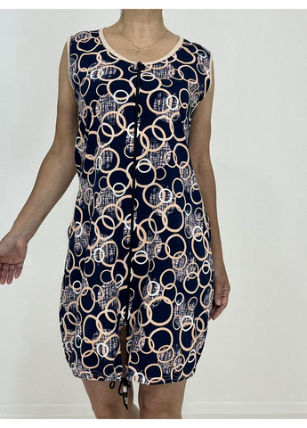 Халат жіночий молодіжний кільця 58-60 Синій-бежевий 23807509-4 Triko (298142506)