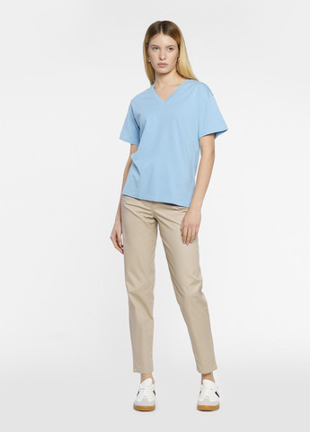 Голубая летняя футболка женская голубая Arber T-shirt W v-neck