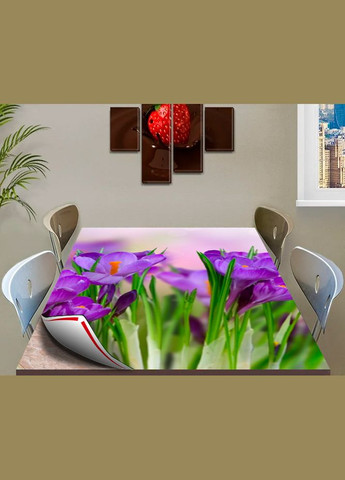 Покрытие для стола, мягкое стекло с фотопринтом, Весенние цветы 120 х 120 см (1 мм) МСПБfl10717 Декоинт (278288043)