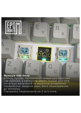 Клавиатура /Bluetooth/USB UA Black (EK68-B-BV2) EPOMAKER EK68 65 Budgerigar V2 Switch Hot-Swap RGB Wireless (364660732)