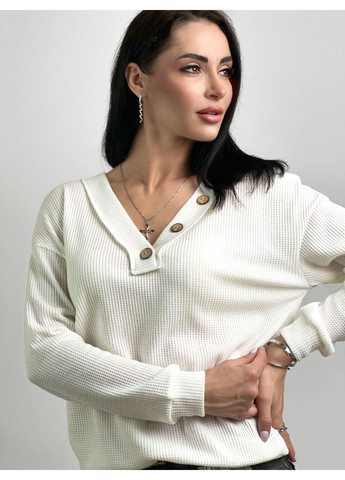 Пуловер женский с V-образным вырезом свободный трикотажный, размер GF4217 No Brand (365654801)