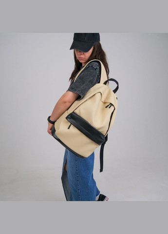Универсальный рюкзак в удобном размере в экокожи, бежевый цвет ToBeYou city (293247141)