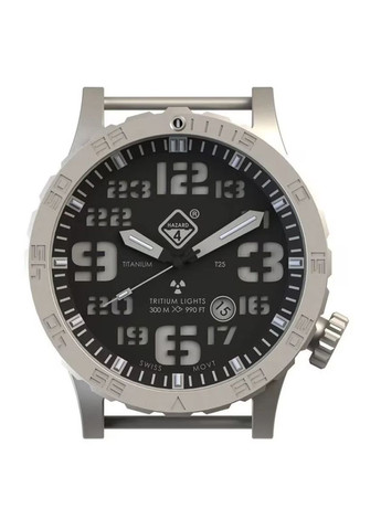 Тактичний Годинник з Титановим Корпусом Heavy Water Diver BlackTie B Silver Кварцовий Механізм Hazard 4 (336550198)