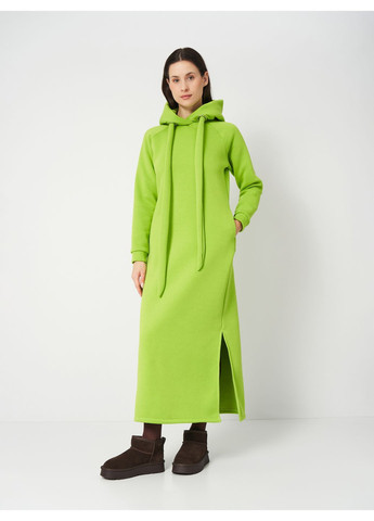 Зеленое повседневный платье (зима) платье-худи Malta однотонное