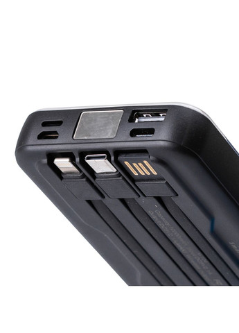 Повербанк 10000 mAh с беспроводной зарядкой USBС/USB-A/microUSB/Apple Lightning 3 шнура в комплекте No Brand (316474018)