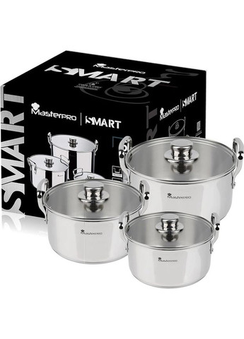 Набор кастрюль Smart BGMP-2145 6 предметов серебристый Masterpro (349221143)