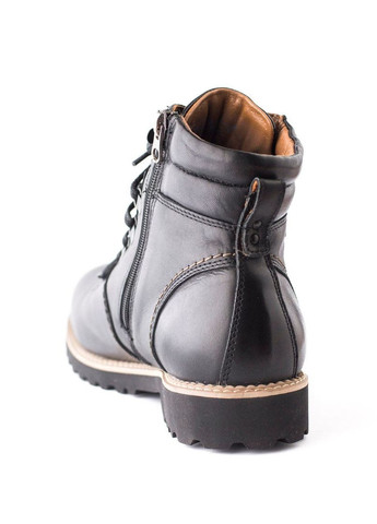 Черные зимние кожаные ботинки 499 Krisbut