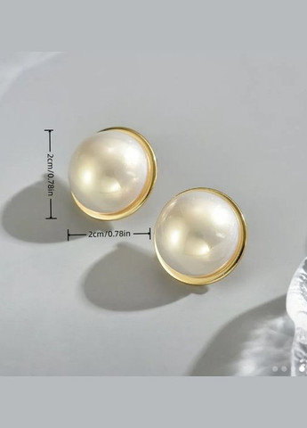 Сережки біжутерія крупні напівсфери намистини (імітація перлів) No Brand (339075672)