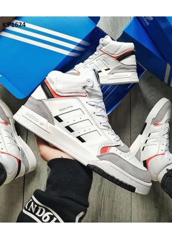 Комбіновані кросівки чоловічі adidas drop step hight адідас дроп степ демісезон No Brand