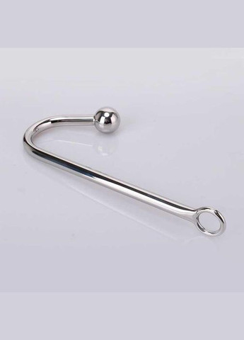 Сталевий анальний гак з кулею - Сріблястий - Анальні іграшки No Brand (370612164)