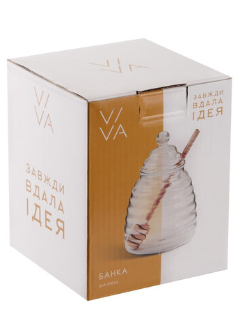 Банка HONEY д/меду з дерев.ложкою /400 мл в уп. (HN95145) Viva (365275547)