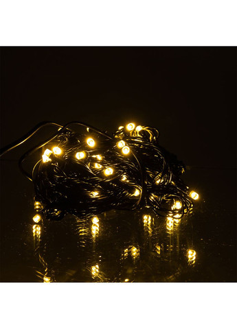 Новогодняя комнатная гирлянда нить 6 м 50 LED черный провод Желтый W50LED6MBY Garlando (365545107)