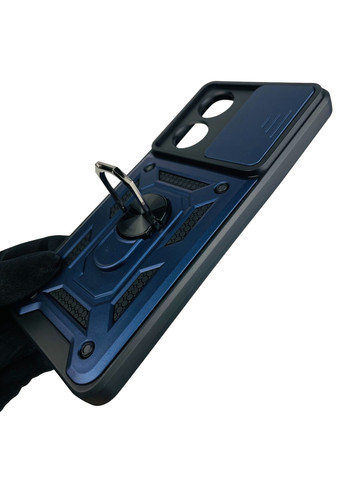 Чехол для A58 4G бронированный с кольцом со шторкой на камеру на оппо а58 4г тёмно-синий rg1 Oppo (366023171)