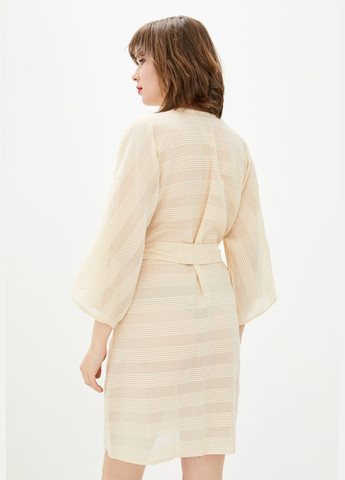 Халат кимоно песочного цвета из фактурного хлопка. ORA (278643229)