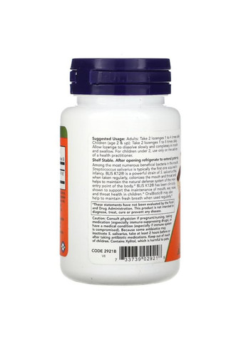 Пробіотики і пребіотики OralBiotic, 60 льодяників Now (334706287)