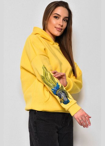 Худі жіноче на флісі жовтого кольору Let's Shop (280199048)
