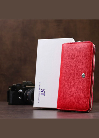 Жіночий клатч Шкіряний з монетницею 18862 Червоний st leather (306881720)