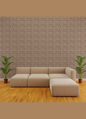 Самоклеющаяся декоративная 3D панель бежевая полоска 700x770x5 мм Loft Expert (298400462)