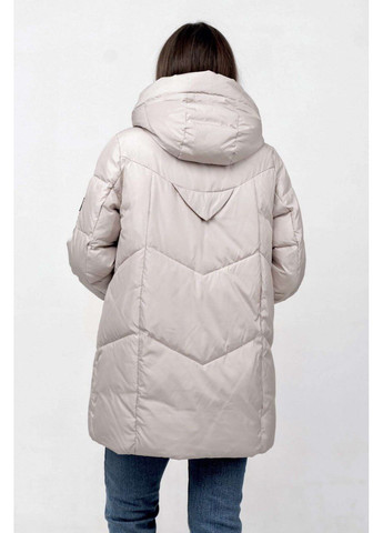 Кремова зимня куртка-пуховик plus size Lora Duvetti