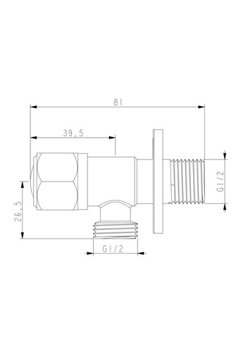 Кран приборный SOL21A-16-BLACK 1/2"x1/2" нержавеющая сталь Wezer (316088891)