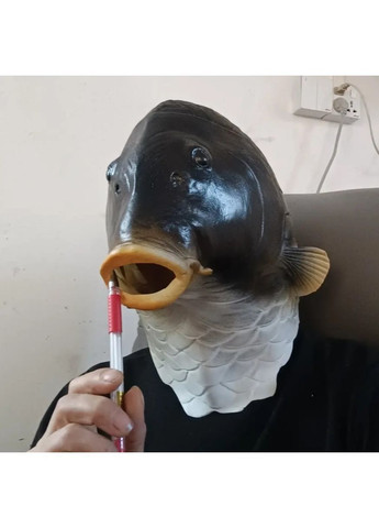 Реалістична латексна маска риби для дорослих, сірий костюмований аксесуар для косплею, вечірок і карнавалів No Brand (364191319)