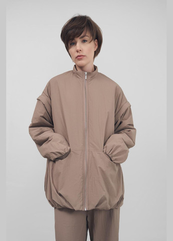 Бежевая куртка-жилет утепленная в бежевом цвете куртка-трансформер FLOW