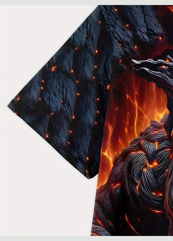 Чорна футболка чоловіча 3d принт пекельна собака термо дихаюча літня m 50 No Brand