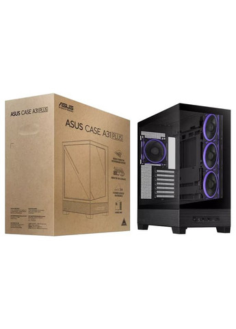 Корпус A31 Plus Black Tempered Glass без БЖ (90DC00R0-B19000) Asus (342330754)