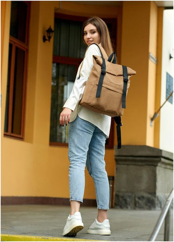 Жіночий рюкзак ролл RollTop LSH Коричневий тканевий Sambag (302519011)