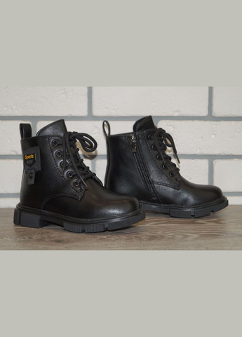 Черные повседневные, кэжуал осенние ботинки демисезонные для девочки черные Bessky