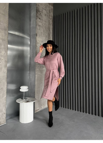 Пудровое повседневный, кэжуал платье No Brand однотонное