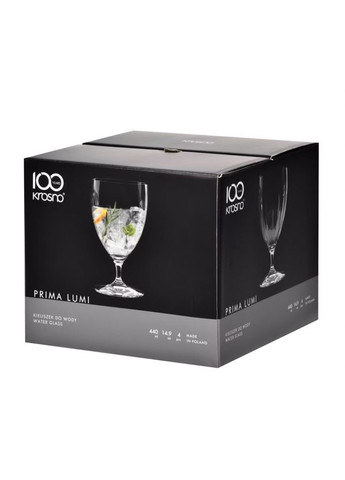 Набір бокалів для води PRIMA LUMI 440мл х 4шт (KROS-927787) Krosno (317352119)