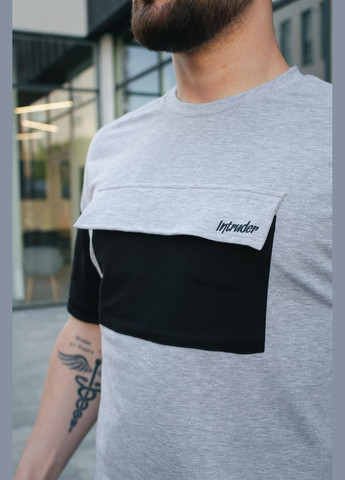 Серая футболка мужская "" серо-черная с коротким рукавом Intruder FreeDom