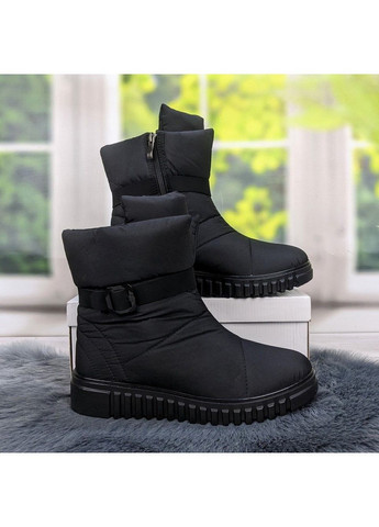 Черные сапоги дутики зимние женские Progress на молнии