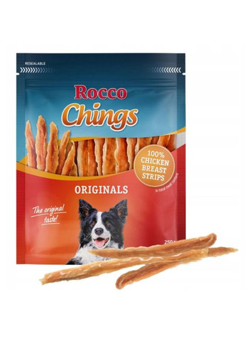 Ласощі Chings Originals для собак куряче філе смужками 250 г ЦІНА ЗА 1 КГ 4260077047209 Rocco (268987540)