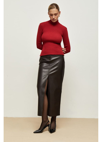 Бордовый демисезонный джемпер с открытой спиной черный 2077 Papaya