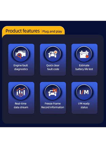 Автосканер OBD2 MS812 з очищенням помилок тестом акумулятора та пт.д. No Brand (368697859)