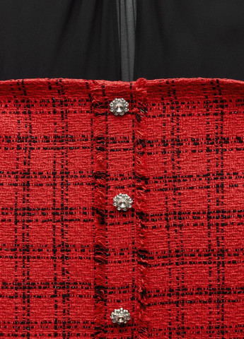 Красное праздничный платье Zara в клетку