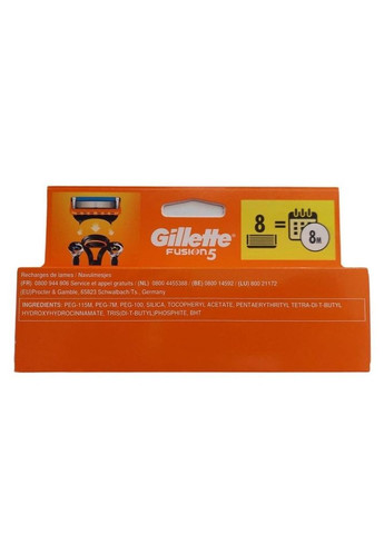 Сменные картриджи для бритья (лезвия кассеты) мужские 8 шт Gillette Fusion 5 (323168372)